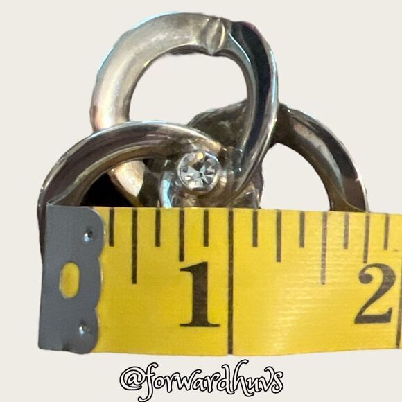 Large Vintage Silver Tone Clip on Earrings - Picture 8 of 11